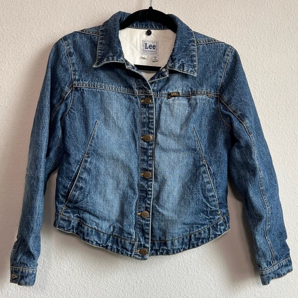 Y2K Vintage Lee Jean Jacket Lined Button Front Size Large - Picture 7 of 7